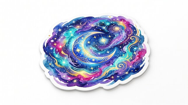 A whimsical night-themed sticker collection blending dreamy darkness, glowing accents, and celestial charm.