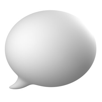 3D white speech bubble chat icon for message communication
