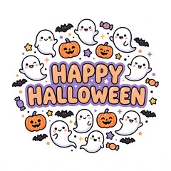 Fototapeta premium Cute happy halloween