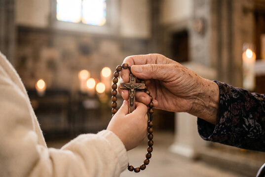 묵주를 든 노인의 손 &middot; Elderly Hands with a Rosary