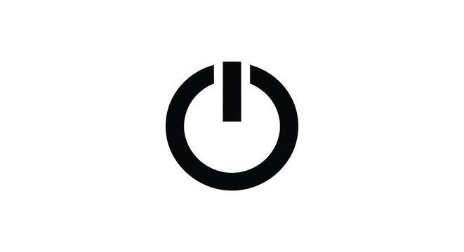 Power button icon on a white background simple circular design