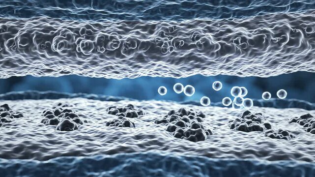 Neuron terminal releasing a small number of identical neurotransmitter molecules into a narrow synaptic gap