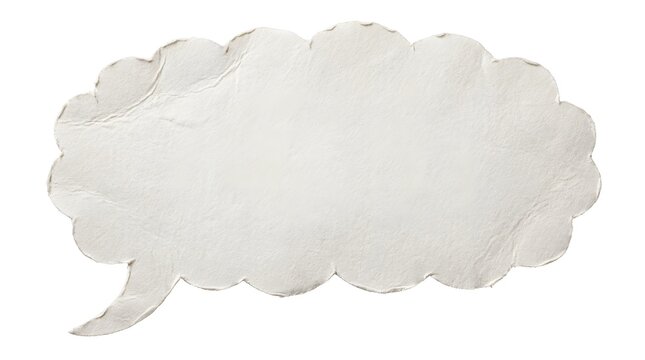 A pristine empty speech bubble on a white background ready for thoughts or dialogue to be added
