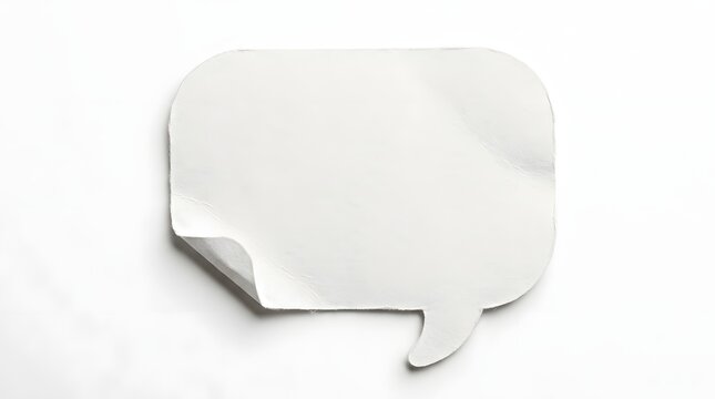 A minimalist isolated white speech bubble on a clean bright background perfect for communication concepts