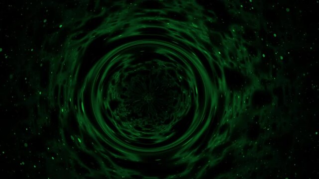 Deep Space Green Portal Abstract Animation