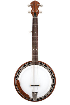 A classic five string banjo musical instrument isolated on transparent background