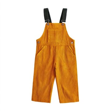 Vibrant corduroy overalls for kids.