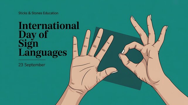 International day of sign languages with hand gestures