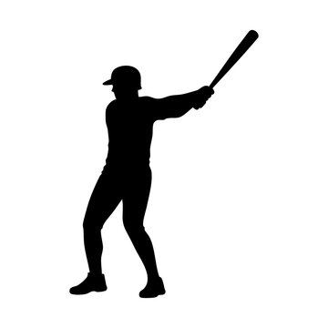 Baseball player silhouette vector