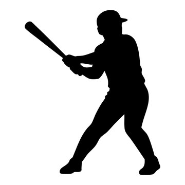 Baseball player silhouette vector
