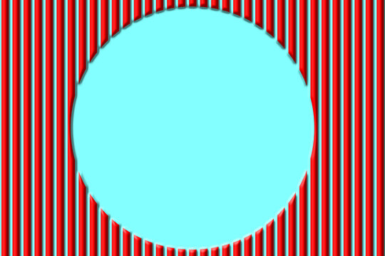 Abstract Beveled Red Lines Frame with Circle Copy Space