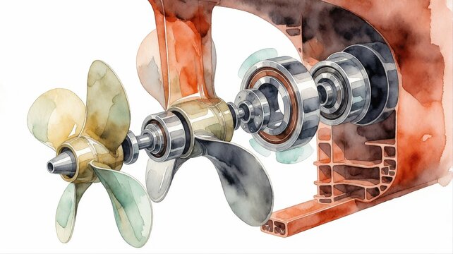 Cross-section of a small internal combustion engine with piston and crankshaft