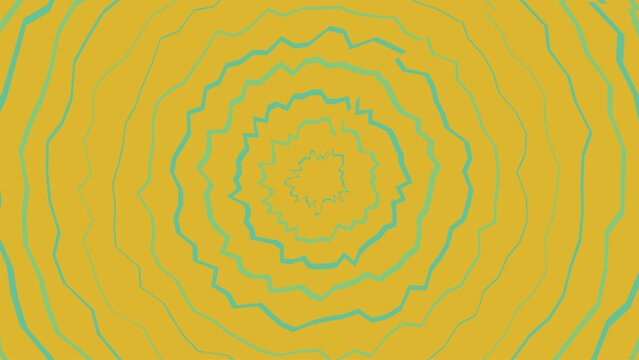 Concentric swirls abstract yellow pattern