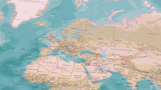 Mediterranean Sea Map Europe And North Africa Animation