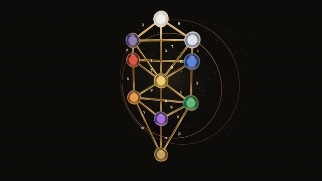 Geometric Tree of Life Slow Push In 4K Seamless Loop