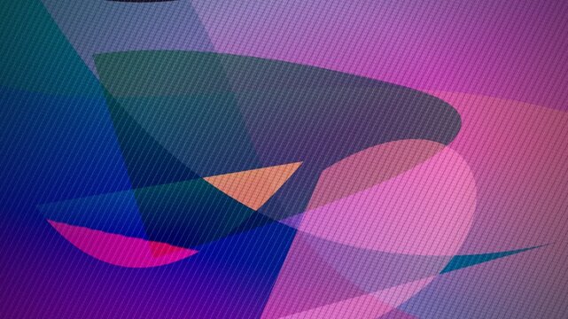 Abstract composition featuring geometric shapes in vibrant purple color tones