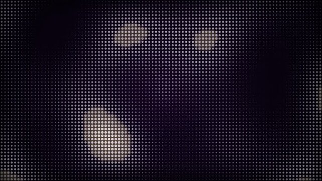 An abstract composition featuring monochromatic grid patterns and light spots