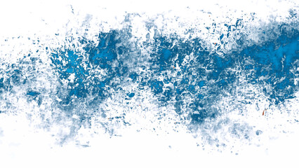 Obraz premium Abstract blue watercolor splash with dynamic texture against a white background for creative design