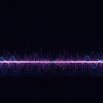 Digital abstract background displaying smooth sine waves representing sound frequency, data analysis, or complex scientific processes visualization ,frequency ,waveform ,cycle