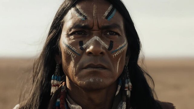 Comanche Native American Portrait in Traditional Clothing