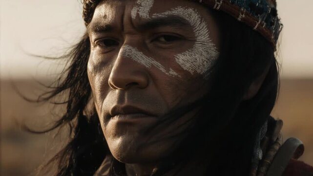 Comanche Native American Portrait in Traditional Clothing