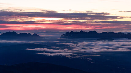 Obraz premium Sunset from Gouter Hut