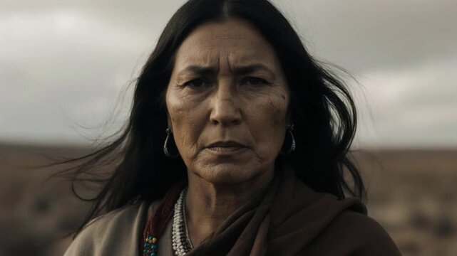Comanche Native American Portrait in Traditional Clothing