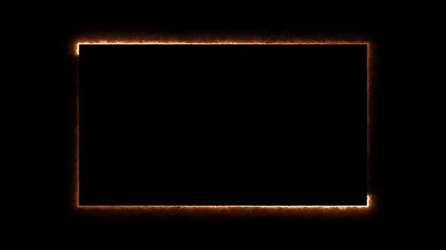 Futuristic HUD Hi tech digital UI border square rectangle Neon glowing frame animation.