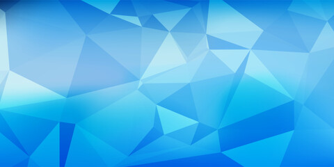 Obraz premium Abstract Blue Geometric Low Poly Background Texture Featuring Vibrant Triangular Patterns and Soft Gradient Lighting Effects for Modern Graphic Design