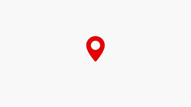 Animated Location Pin 3d Icon. Location map pin pointer on GPS Map tracker animation, 3d Animation of Red location pin, Location Pin. 