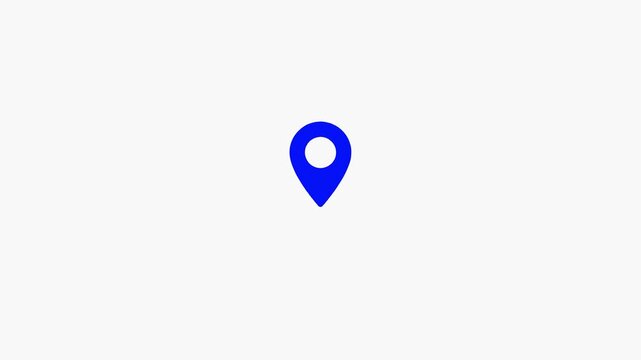 Animated Location Pin 3d Icon. Location map pin pointer on GPS Map tracker animation, 3d Animation of Blue location pin, Location Pin. 