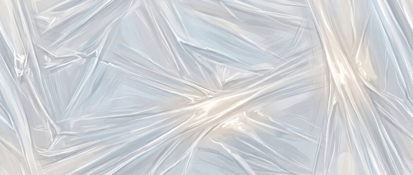 Clear plastic stretch film texture with subtle light reflections
