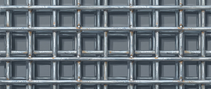 Steel wire mesh welded grid close-up as texture
