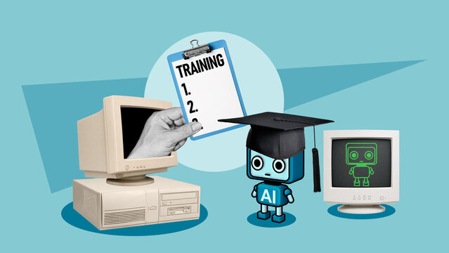 Artificial intelligence model training and machine learning using large datasets, neural networks and algorithms for deep learning, data processing, pattern recognition and AI technology development