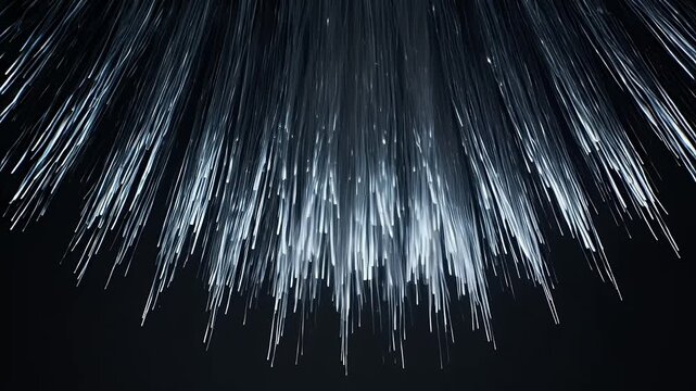 Abstract Icicles Hanging Down From Above With Light Reflections.