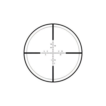 Sniper rifle scope reticle crosshairs isolated on transparent background