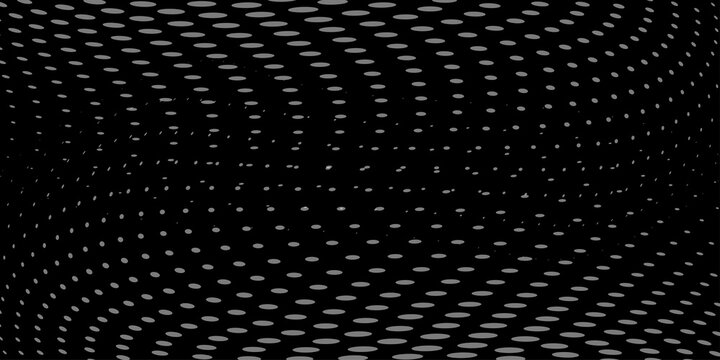 Grey and black halftone wave oval dot pattern background vector abstract mesh texture