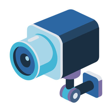 Isometric CCTV Security Camera Surveillance Vector