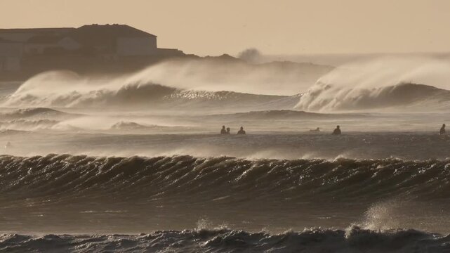 wild rolling ocean waves in violent storm 481