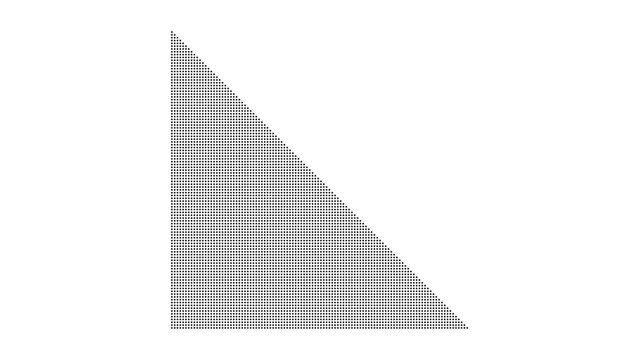 Geometric pattern made of small dots forming right angled triangle shape