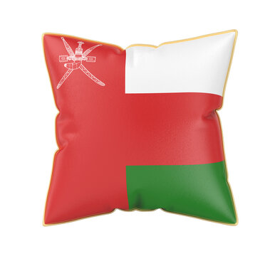 Pillow with the flag of Oman on transparent background