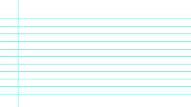 Blank white worksheet exercise book, lined notebook paper, Motion graphics of blank page icon