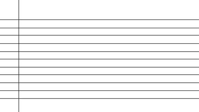 Blank white worksheet exercise book, lined notebook paper, Motion graphics of blank page icon