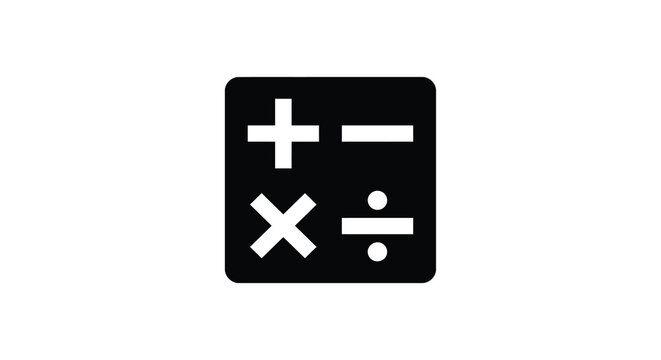 Mathematical operations icon features addition arithmetic calculation