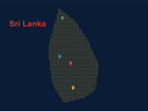 Abstract dotted map of Sri Lanka