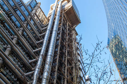 Post modern offices of financial institutions in the City of London, England