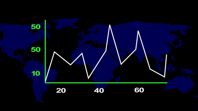 Stock market statistics on screen, economic growth, prices going up and down. Falling stock market graph, economical crisis