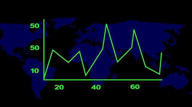 Stock market statistics on screen, economic growth, prices going up and down. Falling stock market graph, economical crisis
