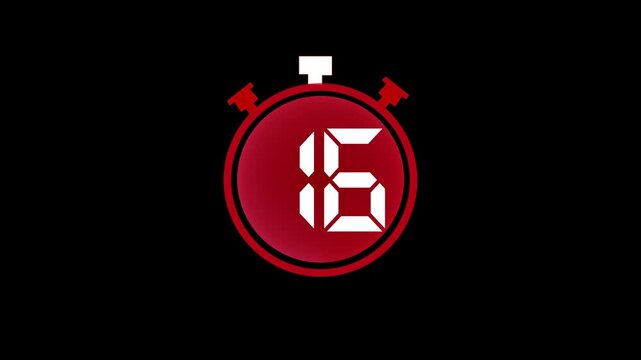 20 seconds countdown, Analog of simple clean timer motion graphic with text numbers, pause exercise, animated icon on a black background. timer animation from 20 seconds to 0 seconds. 4k