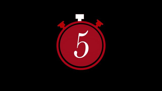 10 seconds countdown, Analog of simple clean timer motion graphic with text numbers, pause exercise, animated icon on a black background. timer animation from 10 seconds to 0 seconds. 4k